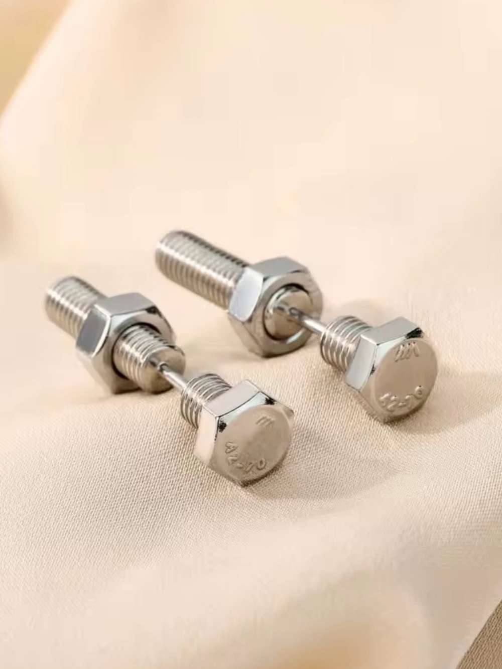 Silver Bolt Stud Earrings Bolt Jewelry
